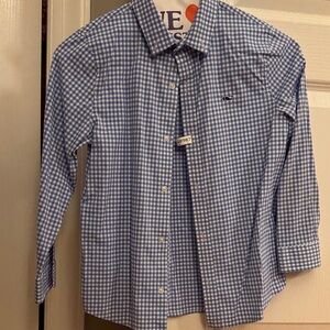 Vineyard Vines Men's Blue and White Gingham Shirt